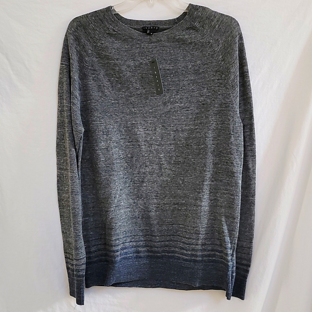 Theory Schiller Quarry Sea Storm Stripe Sweater M